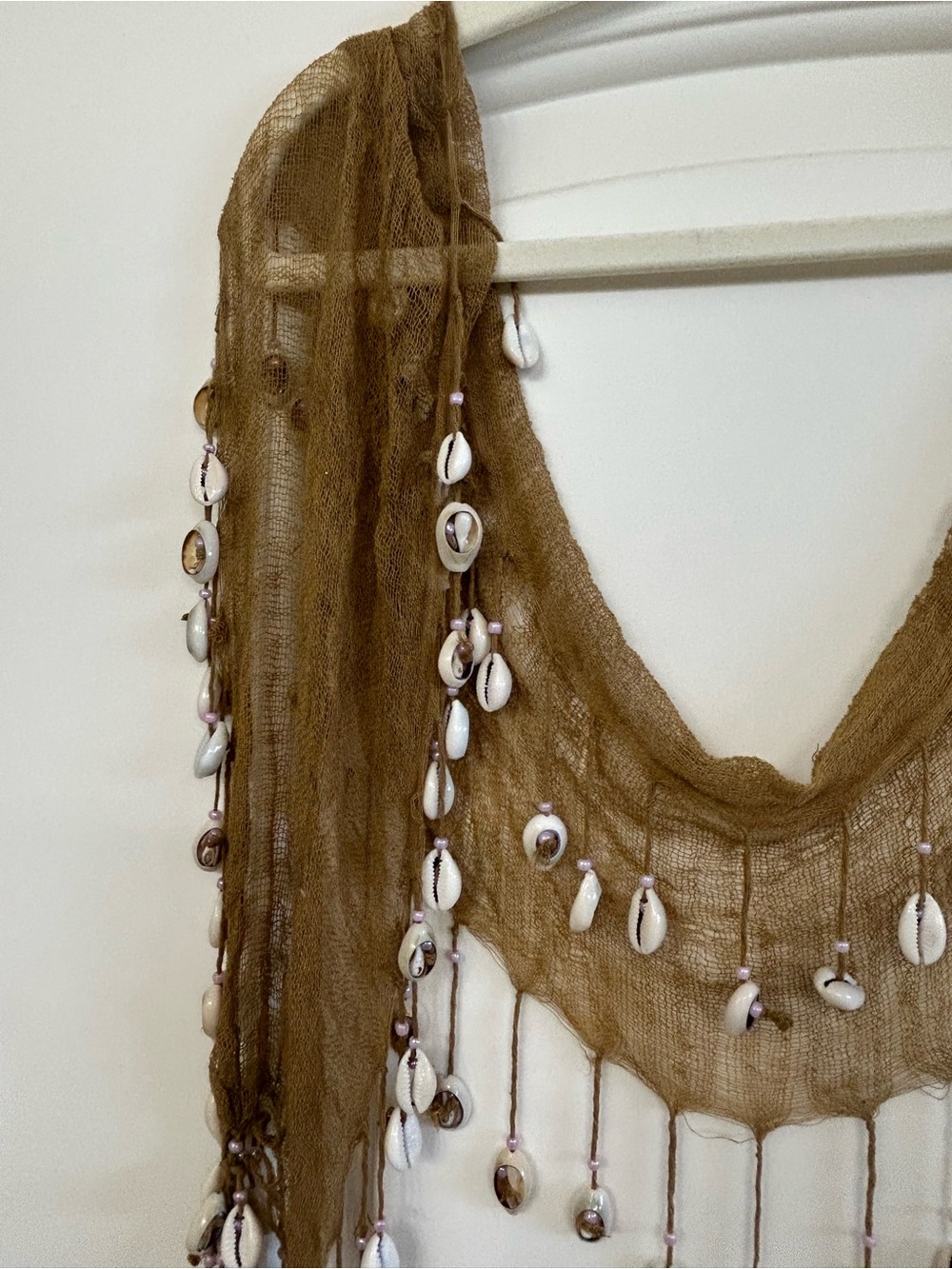 Boho Real Shell Fringe Scarf - Picture 2 of 6